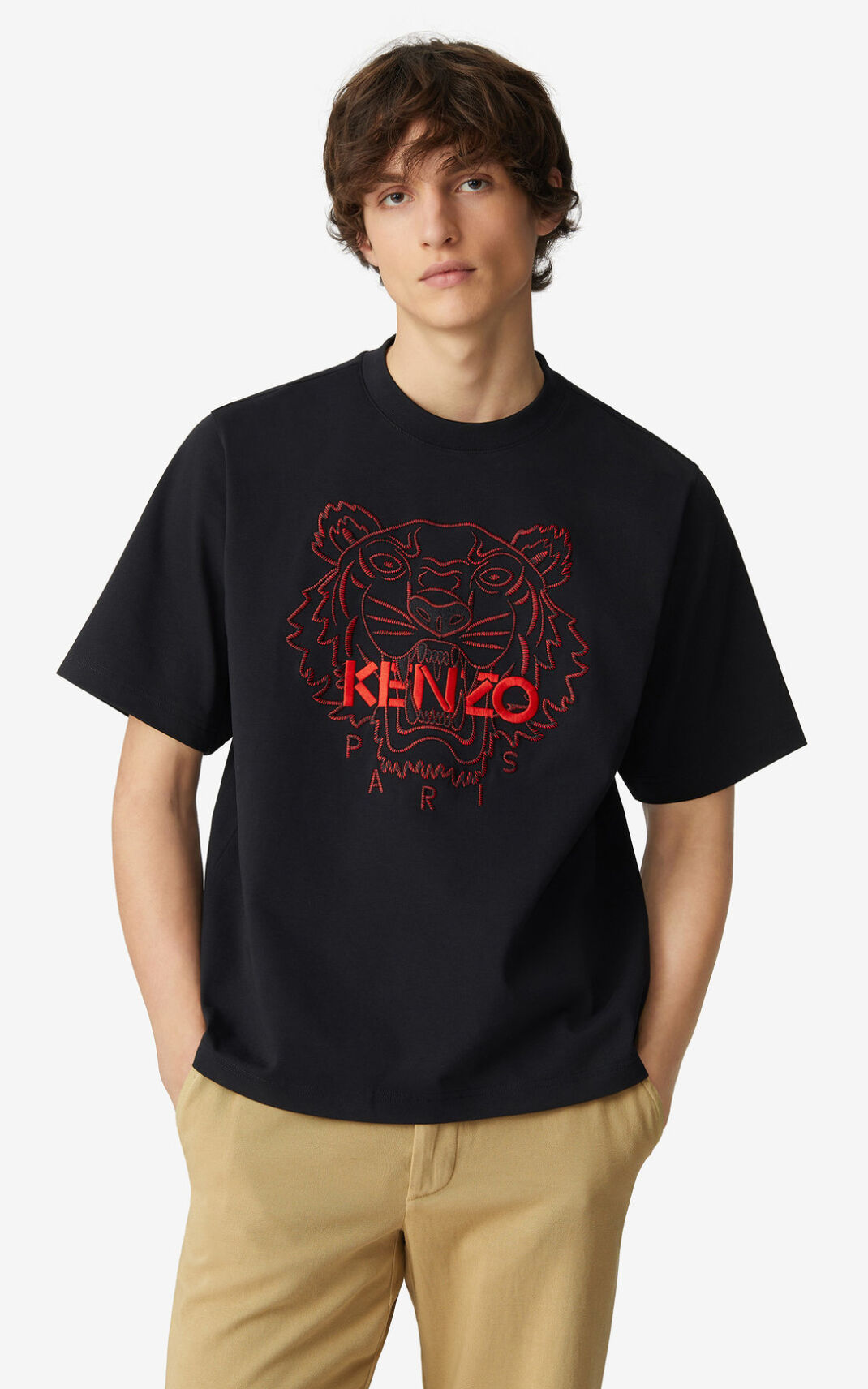 Camiseta Kenzo Tiger loose fitting Masculino - Pretas | 128ZVWHJB